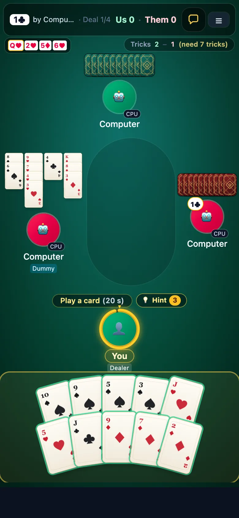 Bridge gameplay, screenshot 2